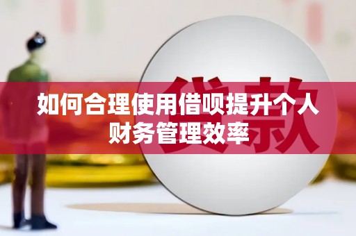霍尔果斯如何合理使用借呗提升个人财务管理效率