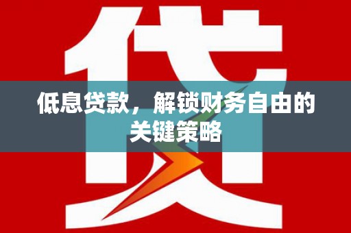 霍尔果斯低息贷款，解锁财务自由的关键策略