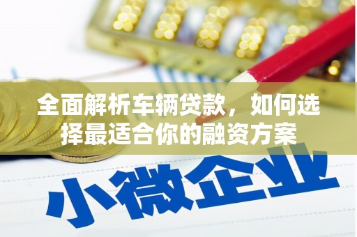 霍尔果斯全面解析车辆贷款，如何选择最适合你的融资方案